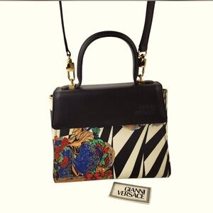 Versace Bag with Gold Accents | Black